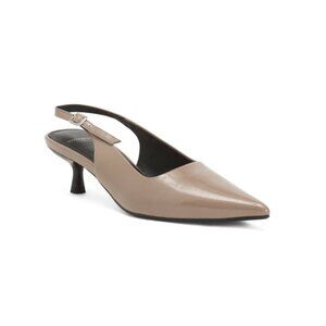 VAGABOND SHOEMAKERS Taupe Patent Leather Lykke Slingback Kitten Heels